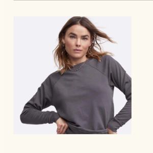 Organic Terry Raglan Sweatshirt - CHARCOAL / M